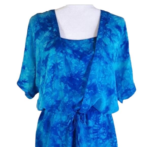 C & C California Batik Hi-Low Hem Dress Lg NWT - Picture 2 of 9